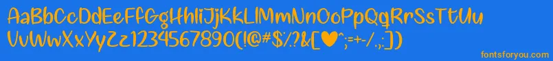 Liebe finden   Font – Orange Fonts on Blue Background