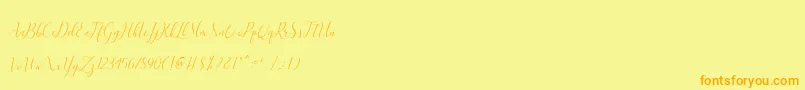 fuente Lieselotte Free – Fuentes Naranjas Sobre Fondo Amarillo