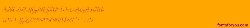 フォントLieselotte Free – オレンジの背景に紫のフォント