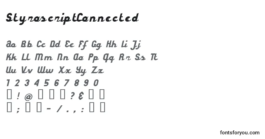 Fuente StyroscriptConnected - alfabeto, números, caracteres especiales