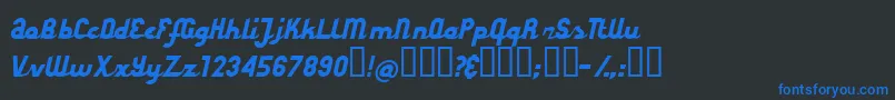 StyroscriptConnected Font – Blue Fonts on Black Background