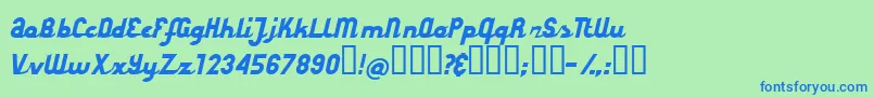 StyroscriptConnected Font – Blue Fonts on Green Background