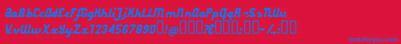 StyroscriptConnected Font – Blue Fonts on Red Background