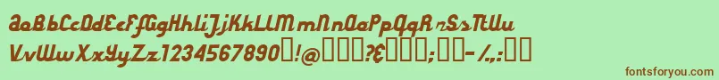 StyroscriptConnected Font – Brown Fonts on Green Background