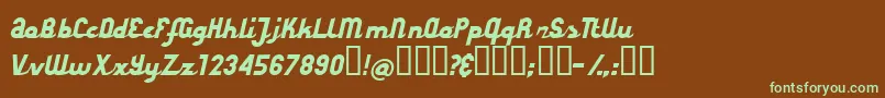 StyroscriptConnected Font – Green Fonts on Brown Background