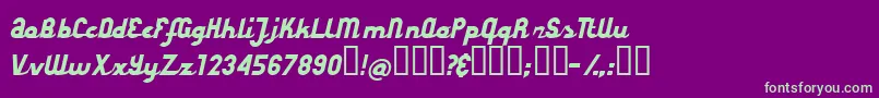 StyroscriptConnected Font – Green Fonts on Purple Background