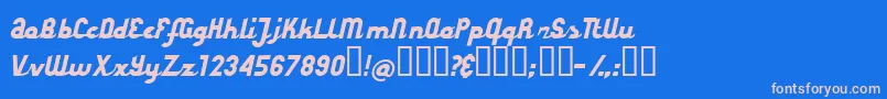 StyroscriptConnected Font – Pink Fonts on Blue Background