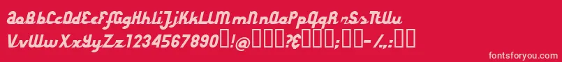 StyroscriptConnected Font – Pink Fonts on Red Background