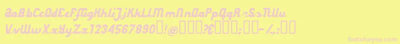 StyroscriptConnected Font – Pink Fonts on Yellow Background