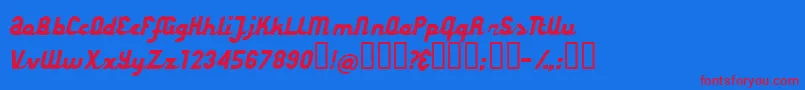 StyroscriptConnected Font – Red Fonts on Blue Background