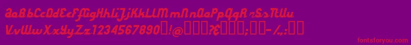 StyroscriptConnected Font – Red Fonts on Purple Background