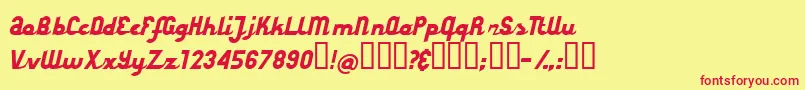 StyroscriptConnected Font – Red Fonts on Yellow Background