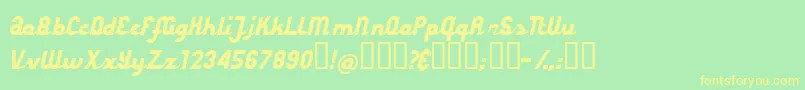 StyroscriptConnected Font – Yellow Fonts on Green Background