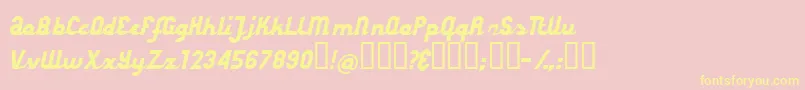 StyroscriptConnected-Schriftart – Gelbe Schriften auf rosa Hintergrund