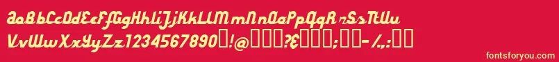 StyroscriptConnected Font – Yellow Fonts on Red Background