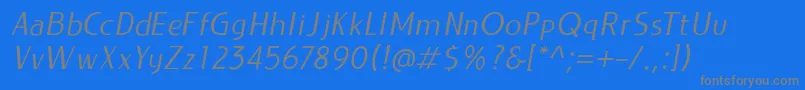 Шрифт LIEUR Italic PERSONAL USE ONLY – серые шрифты на синем фоне