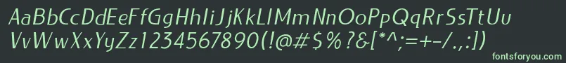 Шрифт LIEUR Italic PERSONAL USE ONLY – зелёные шрифты на чёрном фоне