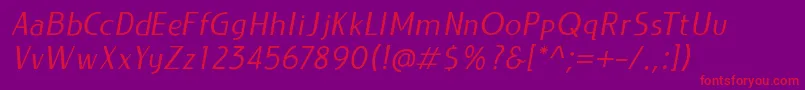 Шрифт LIEUR Italic PERSONAL USE ONLY – красные шрифты на фиолетовом фоне