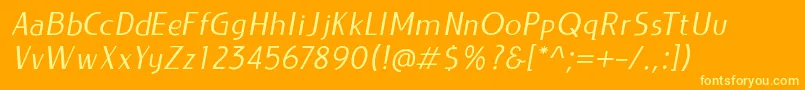LIEUR Italic PERSONAL USE ONLY Font – Yellow Fonts on Orange Background