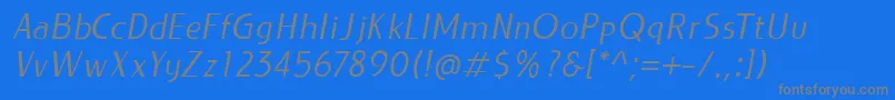 Czcionka LIEUR Italic PERSONAL USE ONLY – szare czcionki na niebieskim tle