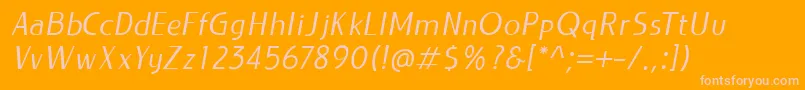 Шрифт LIEUR Italic PERSONAL USE ONLY – розовые шрифты на оранжевом фоне
