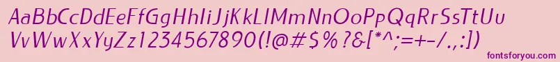Шрифт LIEUR Italic PERSONAL USE ONLY – фиолетовые шрифты на розовом фоне
