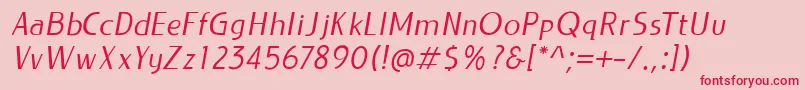 Шрифт LIEUR Italic PERSONAL USE ONLY – красные шрифты на розовом фоне