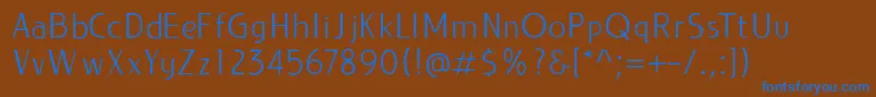 Czcionka LIEUR Light PERSONAL USE ONLY – niebieskie czcionki na brązowym tle