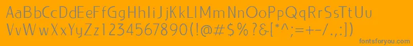 フォントLIEUR Light PERSONAL USE ONLY – オレンジの背景に灰色の文字