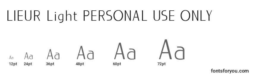 LIEUR Light PERSONAL USE ONLY Font Sizes