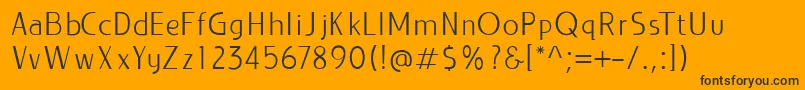 Fonte LIEUR Light PERSONAL USE ONLY – fontes pretas em um fundo laranja