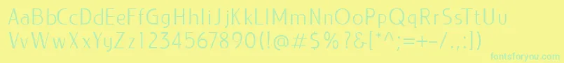 Fonte LIEUR Light PERSONAL USE ONLY – fontes verdes em um fundo amarelo