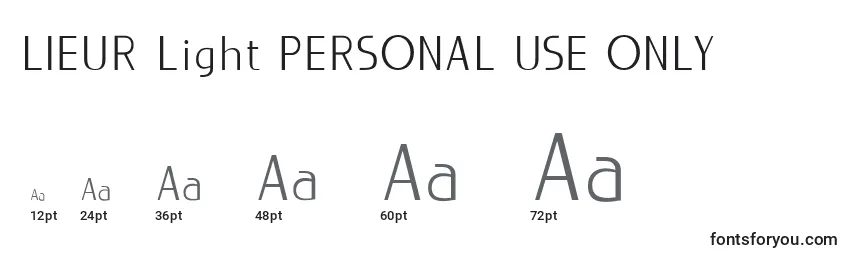 Tamaños de fuente LIEUR Light PERSONAL USE ONLY (132563)