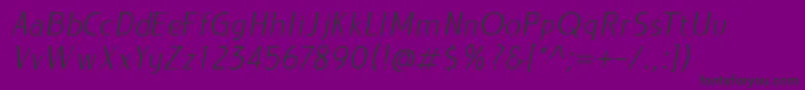 LIEUR LightItalic PERSONAL USE ONLY Font – Black Fonts on Purple Background