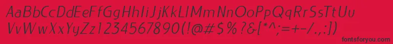 Police LIEUR LightItalic PERSONAL USE ONLY – polices noires sur fond rouge