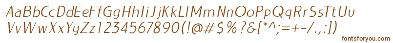 Шрифт LIEUR LightItalic PERSONAL USE ONLY – коричневые шрифты на белом фоне