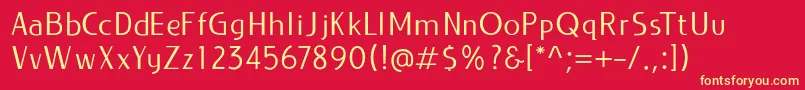 LIEUR Regular PERSONAL USE ONLY-fontti – keltaiset fontit punaisella taustalla