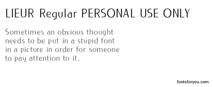 LIEUR Regular PERSONAL USE ONLY Font
