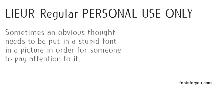 Review of the LIEUR Regular PERSONAL USE ONLY (132567) Font