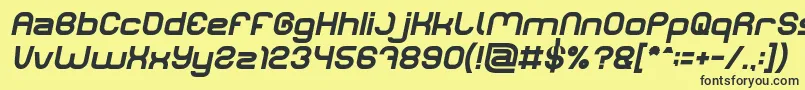 Fonte LIFE FOR FUN Bold Italic – fontes pretas em um fundo amarelo