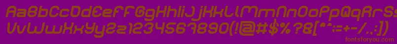 Fonte LIFE FOR FUN Bold Italic – fontes marrons em um fundo roxo