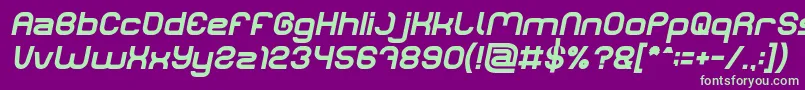 LIFE FOR FUN Bold Italic-fontti – vihreät fontit violetilla taustalla