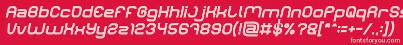 Fonte LIFE FOR FUN Bold Italic – fontes rosa em um fundo vermelho