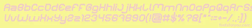 LIFE FOR FUN Bold Italic-Schriftart – Rosa Schriften auf gelbem Hintergrund