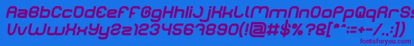 Шрифт LIFE FOR FUN Bold Italic – фиолетовые шрифты на синем фоне