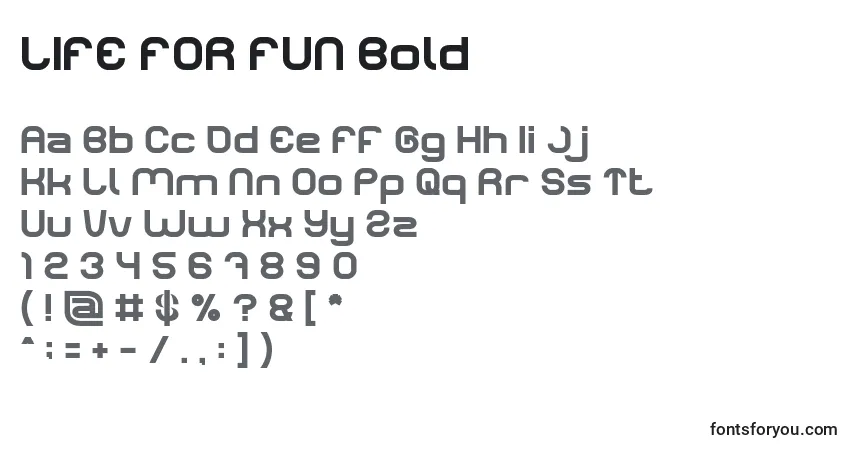 Czcionka LIFE FOR FUN Bold – alfabet, cyfry, specjalne znaki