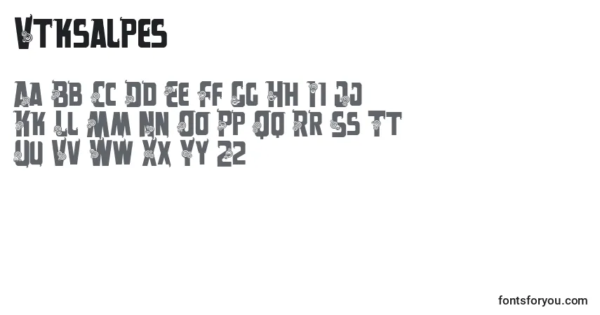 Schriftart Vtksalpes – Alphabet, Zahlen, spezielle Symbole