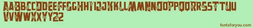 Vtksalpes Font – Brown Fonts on Green Background