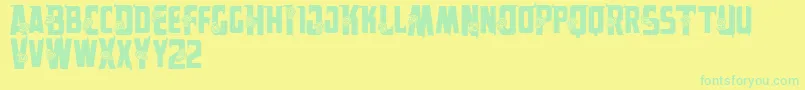 Шрифт Vtksalpes – зелёные шрифты на жёлтом фоне