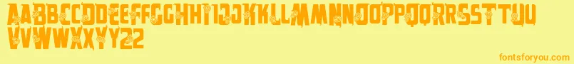 Vtksalpes Font – Orange Fonts on Yellow Background